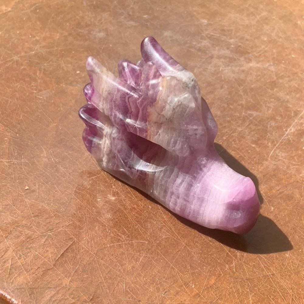 FLUORITE HAND CARVED DRAGONHEAD